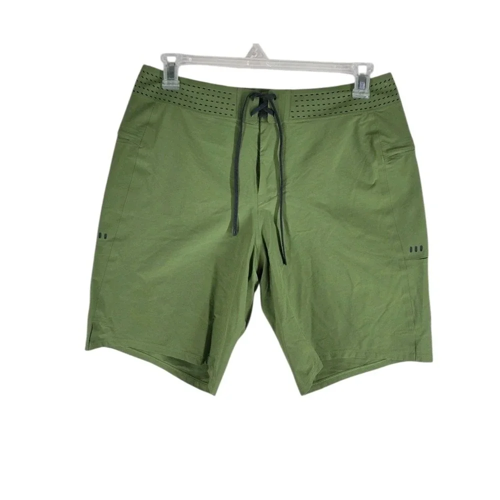 Lululemon Current State Board Shorts Mens 34 Green Foliage Trunks 9 in LM7AYXS